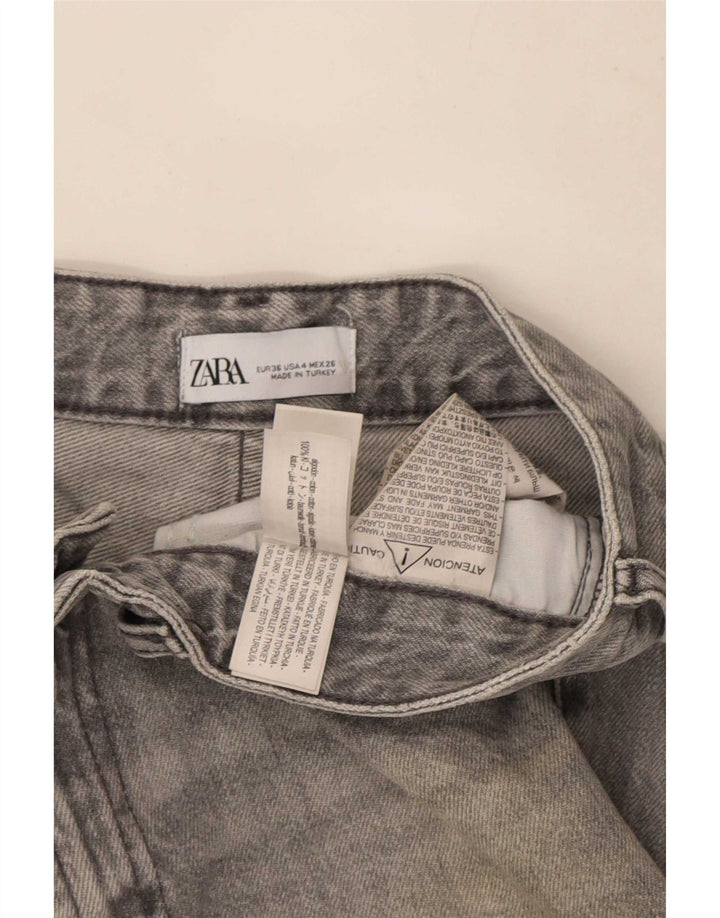 Zara Γυναικείο Τζιν μποτάκι EU 36 XS W26 L33 Γκρι βαμβακερό