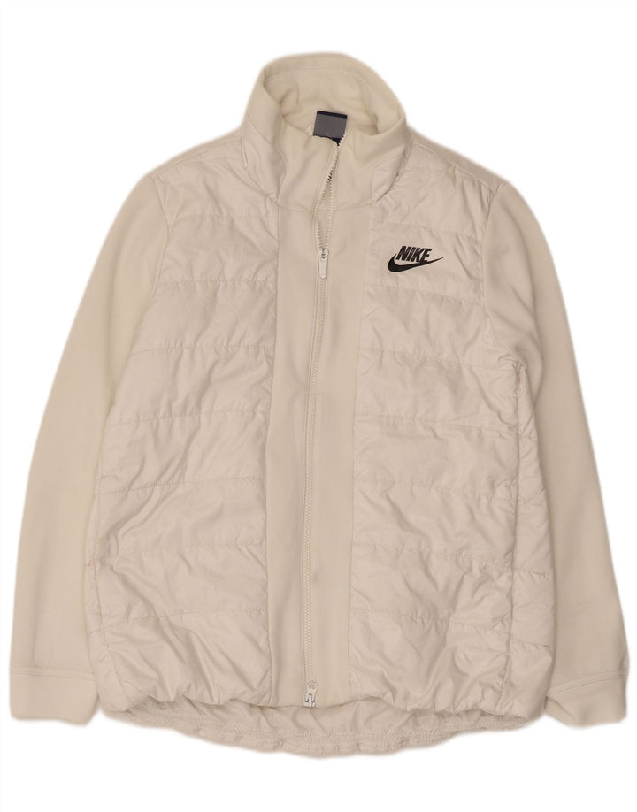 NIKE Womens Padded Jacket UK 10 Small White Polyester