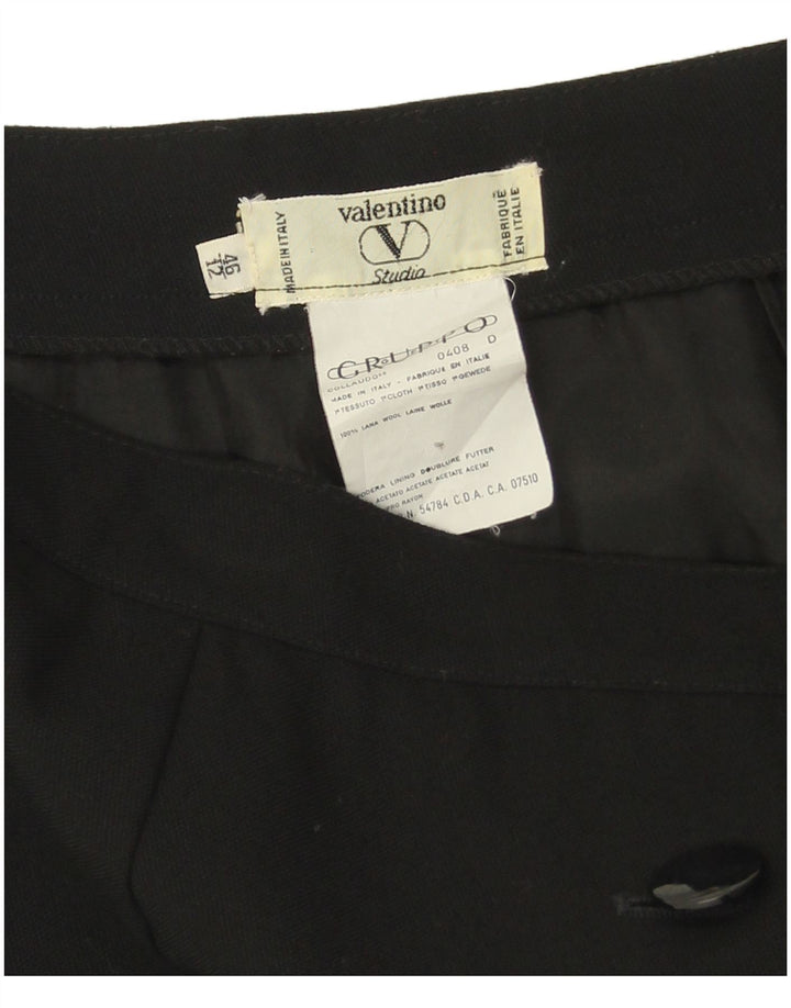 Valentino Γυναικεία ίσια Φούστα IT 46 Μεγάλη W32 Μαύρη Μάλλινη