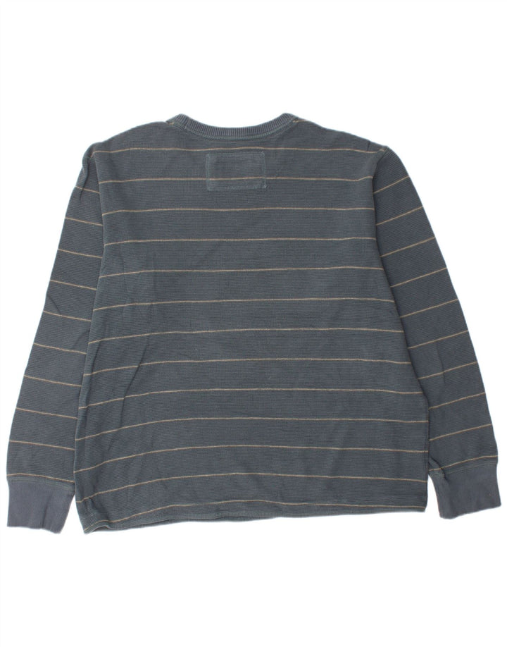 EDDIE BAUER Ανδρικό τοπ Μακρυμάνικο XL Μπλε ριγέ βαμβακερό