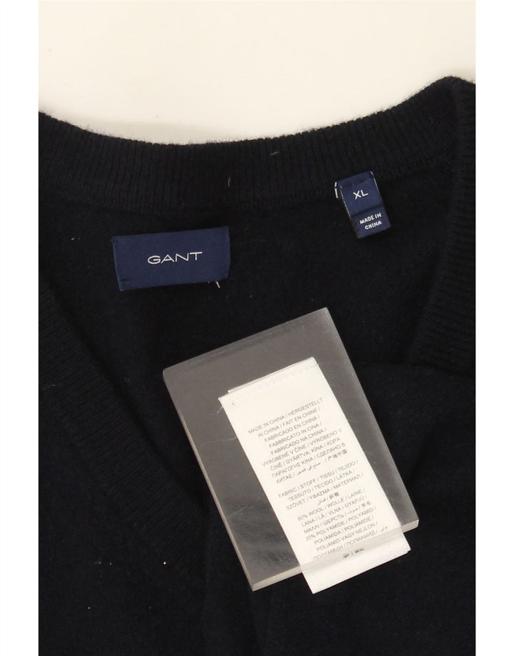Ανδρικό πουλόβερ Gant με V λαιμόκοψη XL Μαλλί Navy Blue