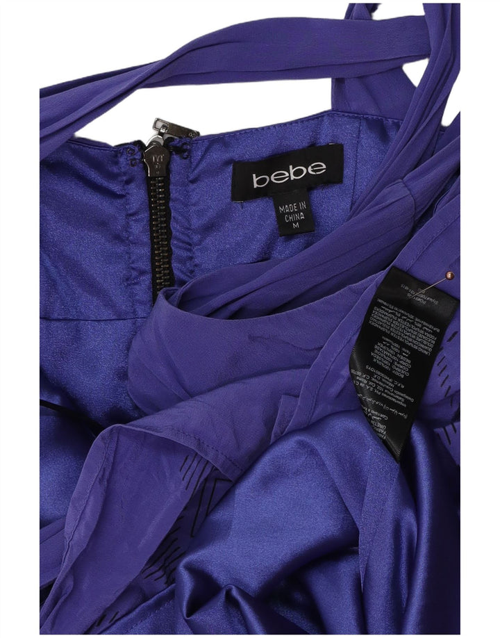 Vintage Γυναικείο Halter Top UK 12 Medium Purple Geometric Polyester