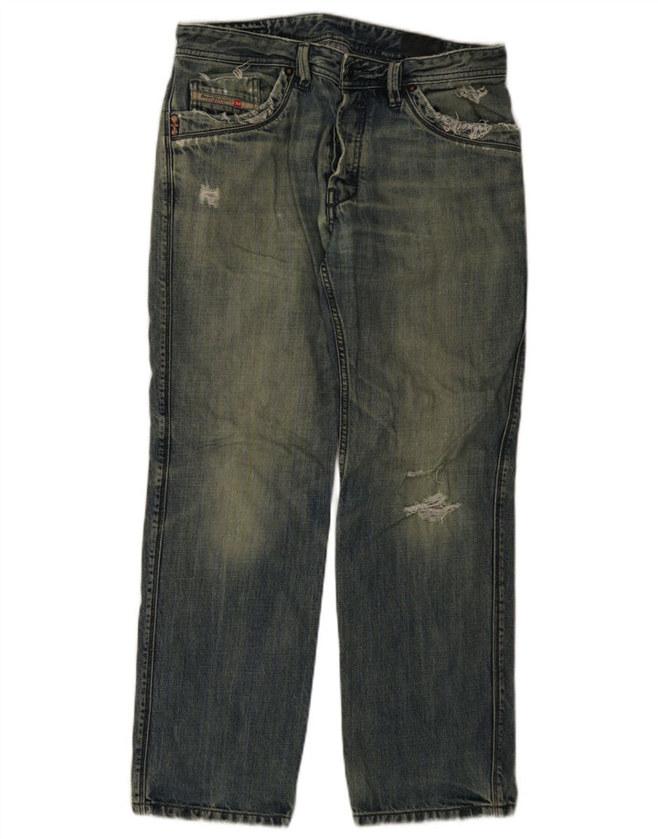 Ανδρικό Diesel Distressed Straight Jeans W32 L30 Blue Cotton