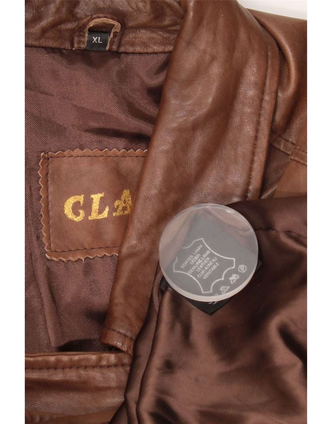 Vintage Γυναικείο Oversized Δερμάτινο Μπουφάν UK 18 XL Καφέ Δερμάτινο