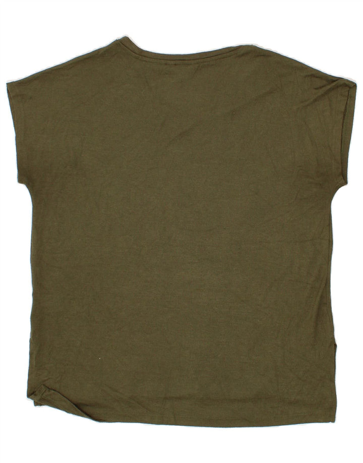 ORVIS Womens T-Shirt Top UK 16 Large Khaki Polyester Vintage Orvis and Second-Hand Orvis from Messina Hembry 