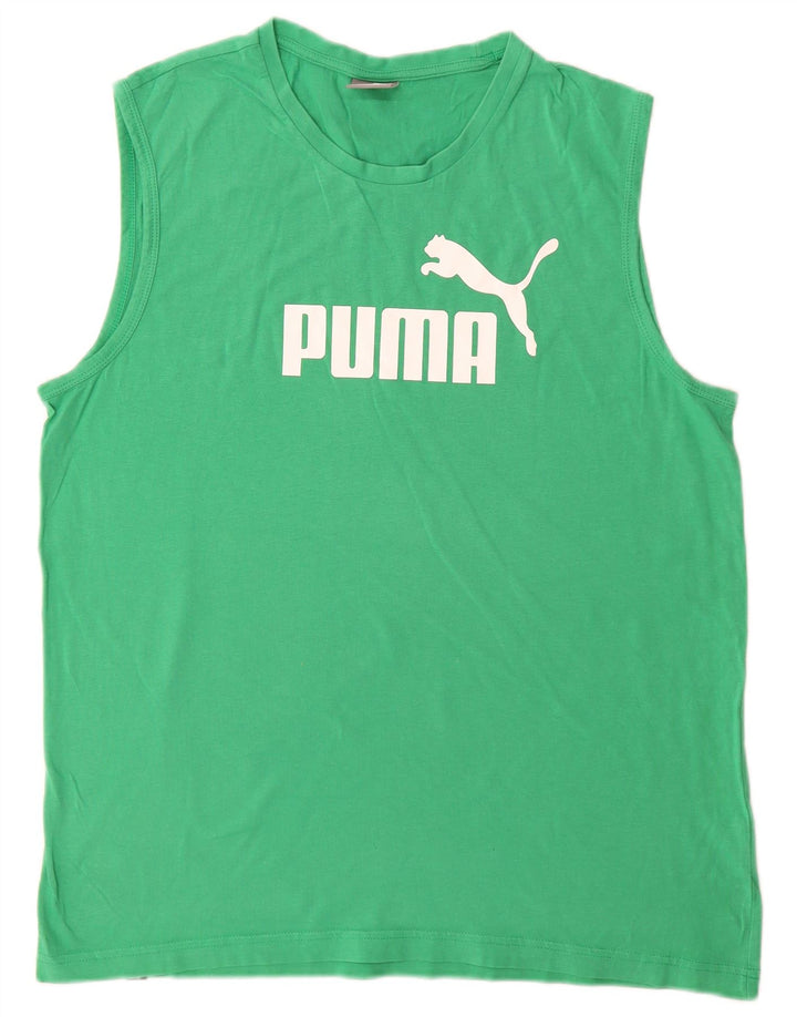 Ανδρικό γραφικό γιλέκο Puma, μεγάλο πράσινο βαμβακερό