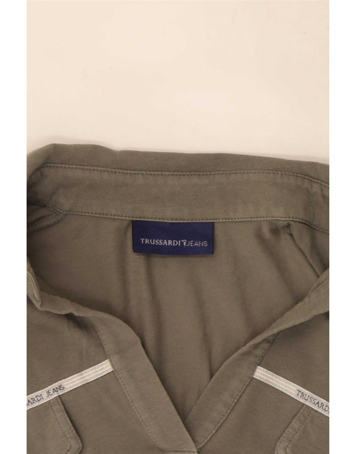 Trussardi γυναικείο μπλουζάκι πόλο UK 14 μεγάλο γκρι