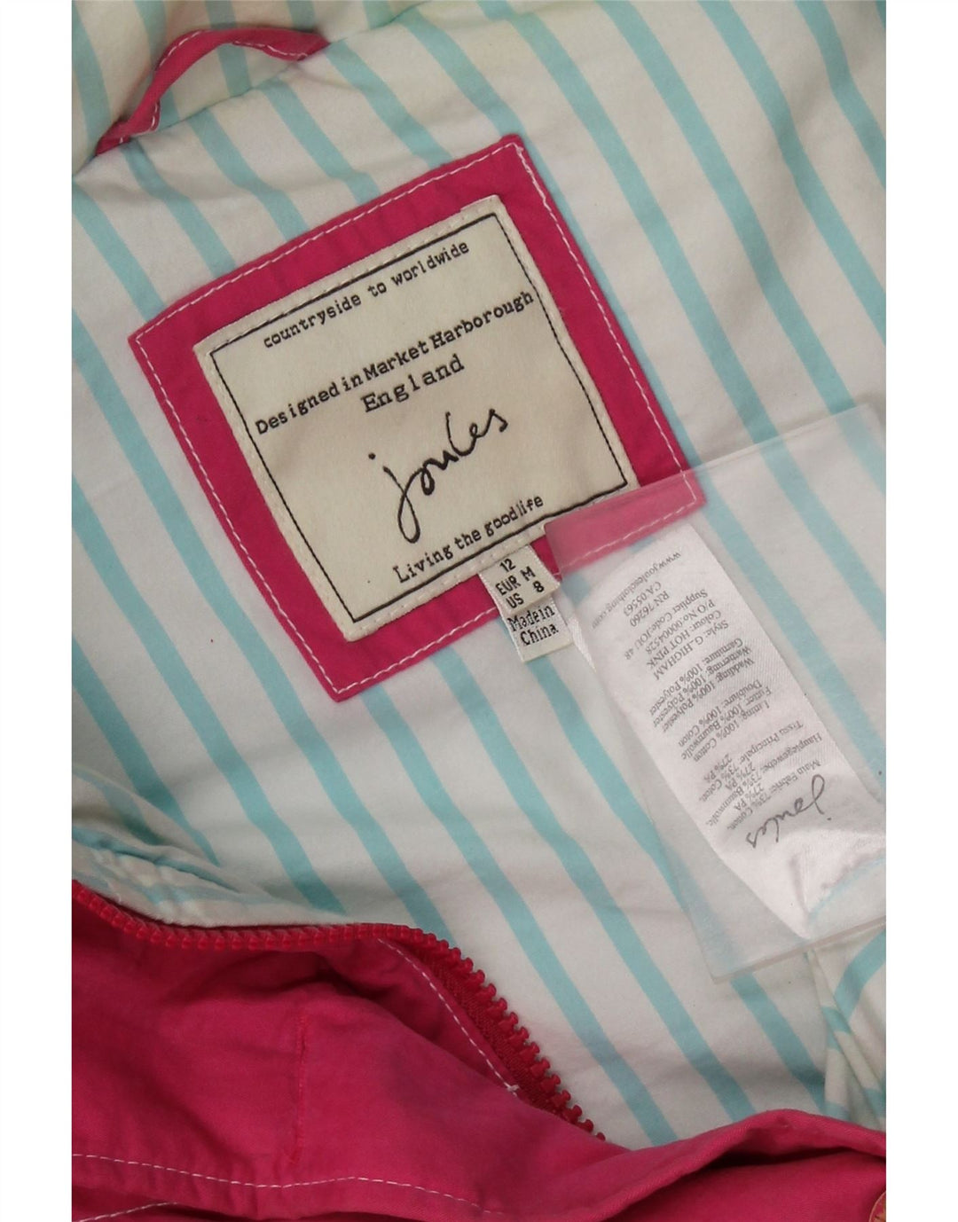Joules Γυναικείο Gilet UK 12 Medium Pink Cotton Classic