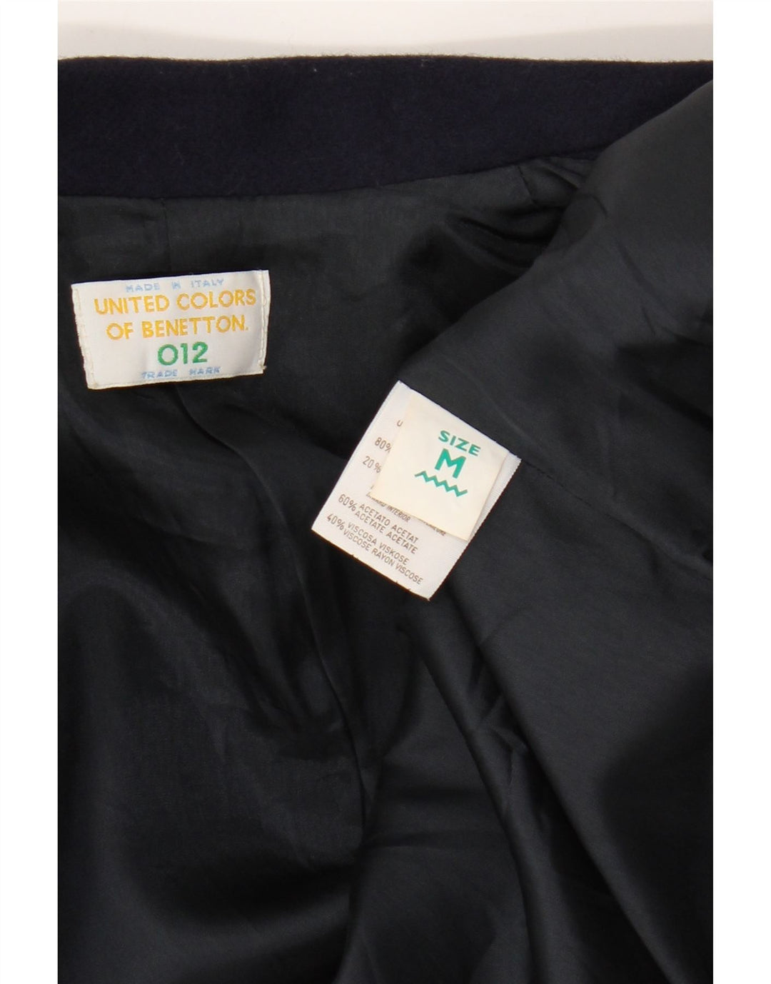 Benetton Boys 2 Button Blazer Jacket 10-11 Years Medium Navy Blue Wool