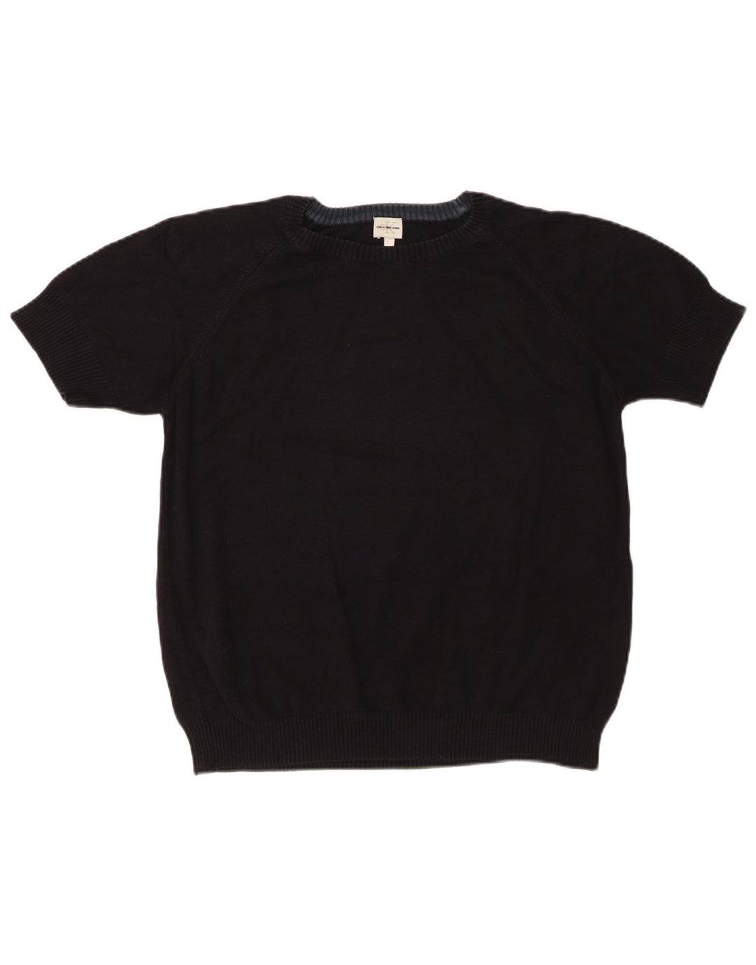 Γυναικείο πουλόβερ με λαιμόκοψη CALVIN KLEIN UK 16 μεγάλο μαύρο