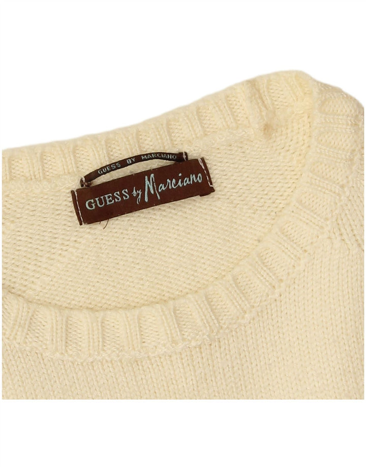 Ανδρικό πουλόβερ με λαιμόκοψη Guess By Marciano, Medium Off White