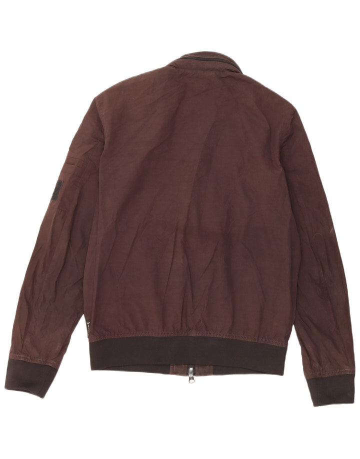 Armani Jeans Ανδρικό μπουφάν με κουκούλα bomber EU 48 Small Brown Polyester