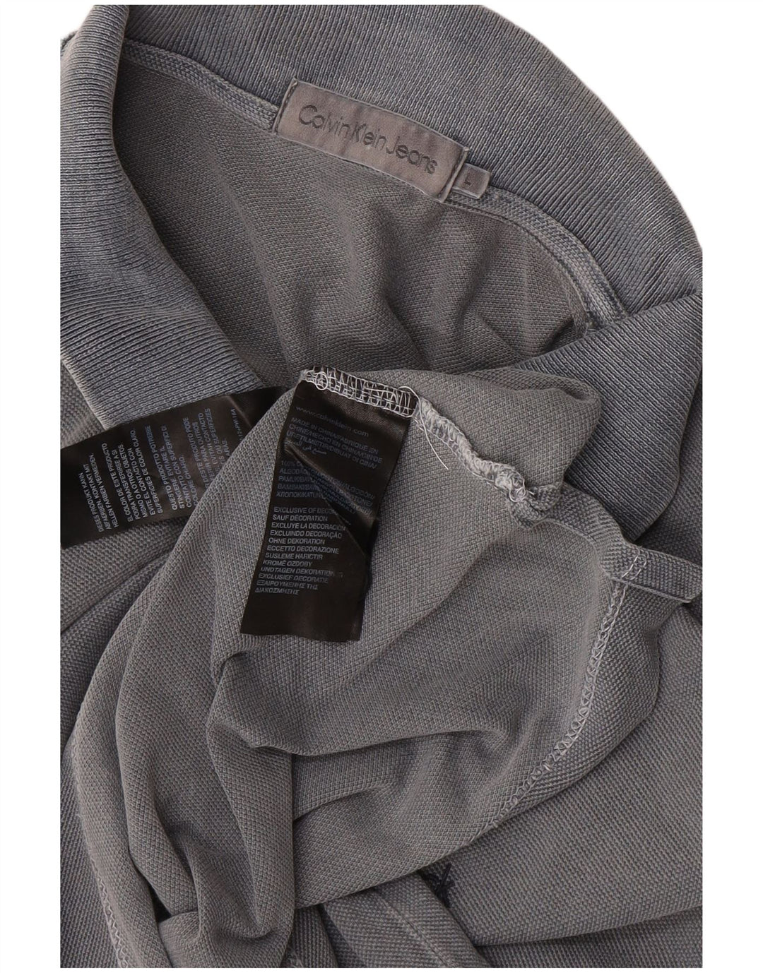 Ανδρικό πουκάμισο πόλο CALVIN KLEIN JEANS Μεγάλο βαμβακερό γκρι