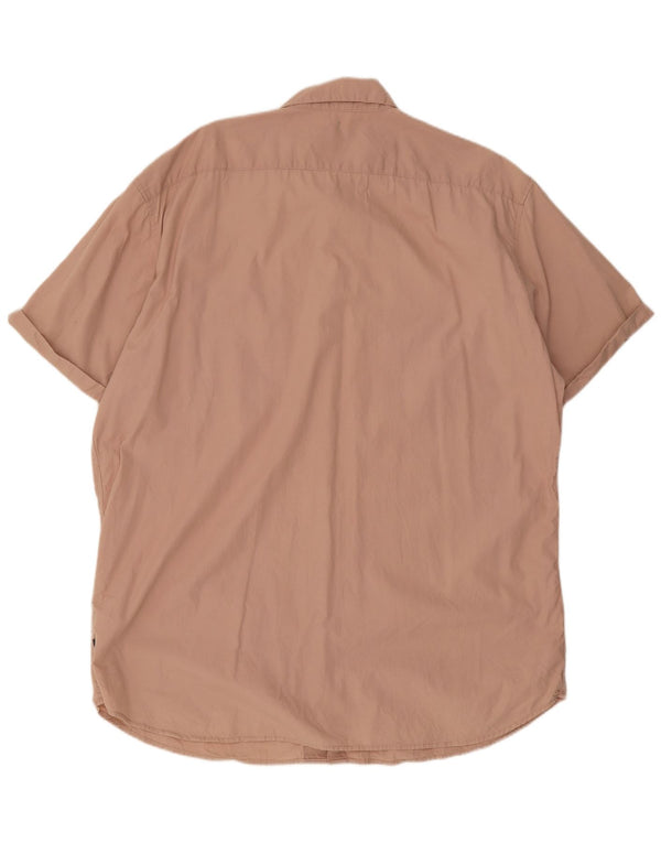 Jack & Jones Ανδρικό κοντομάνικο πουκάμισο 2XL ροζ βαμβακερό
