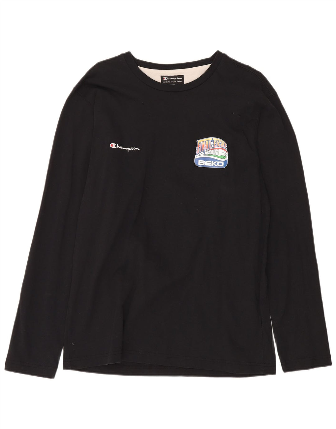 CHAMPION Ανδρικό γραφικό τοπ μακρυμάνικο μεγάλο μαύρο βαμβακερό