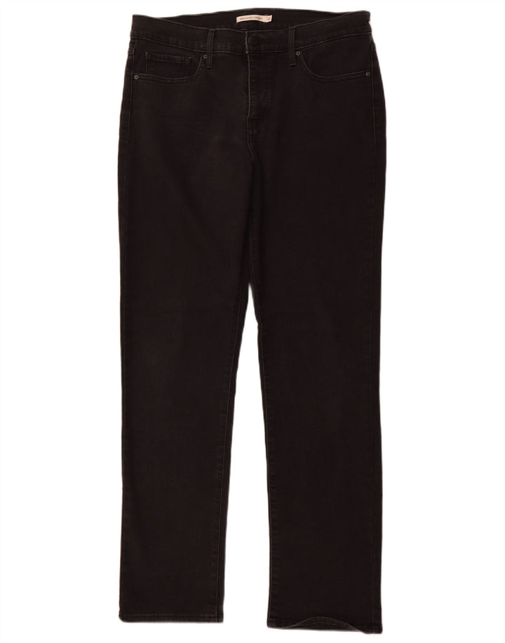 LEVI'S Womens 314 Shaping Straight Jeans W32 L32 Μαύρο βαμβακερό