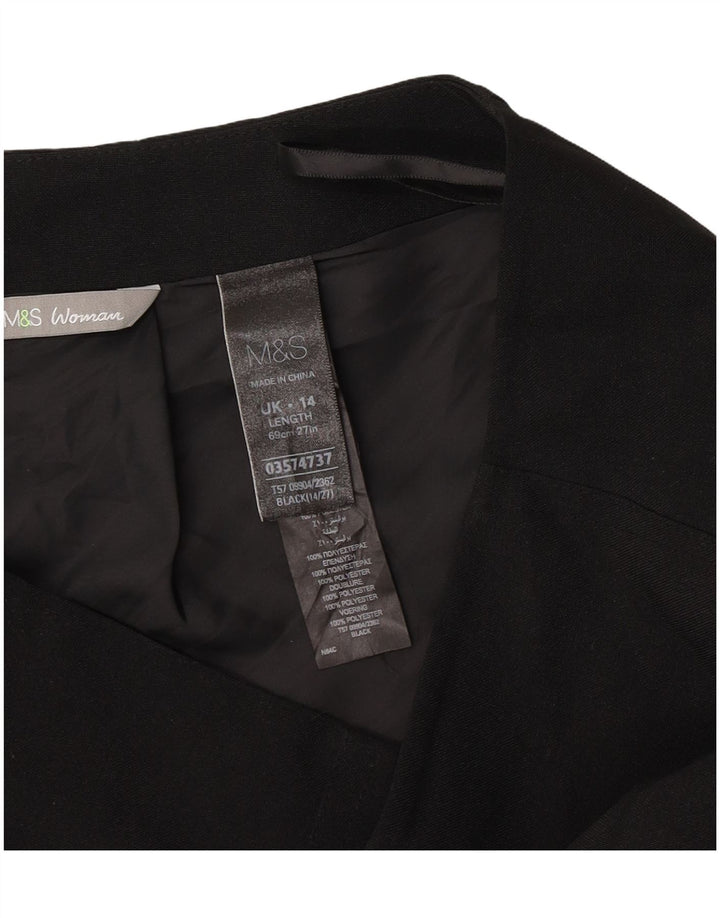 Marks & Spencer Γυναικεία Pencil Φούστα UK 14 Large W32 Μαύρο Πολυεστέρας