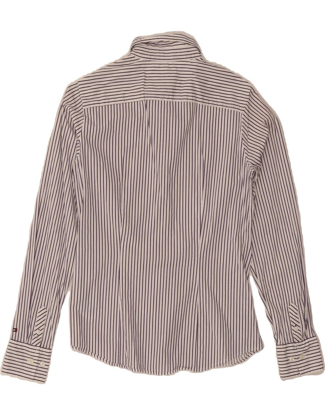 TOMMY HILFIGER Womens Shirt US 8 Medium White Pinstripe Cotton Vintage Tommy Hilfiger and Second-Hand Tommy Hilfiger from Messina Hembry 