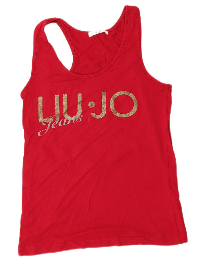 Liu Jo Γυναικείο Γραφικό Γιλέκο Τοπ UK 10 Small Red Viscose