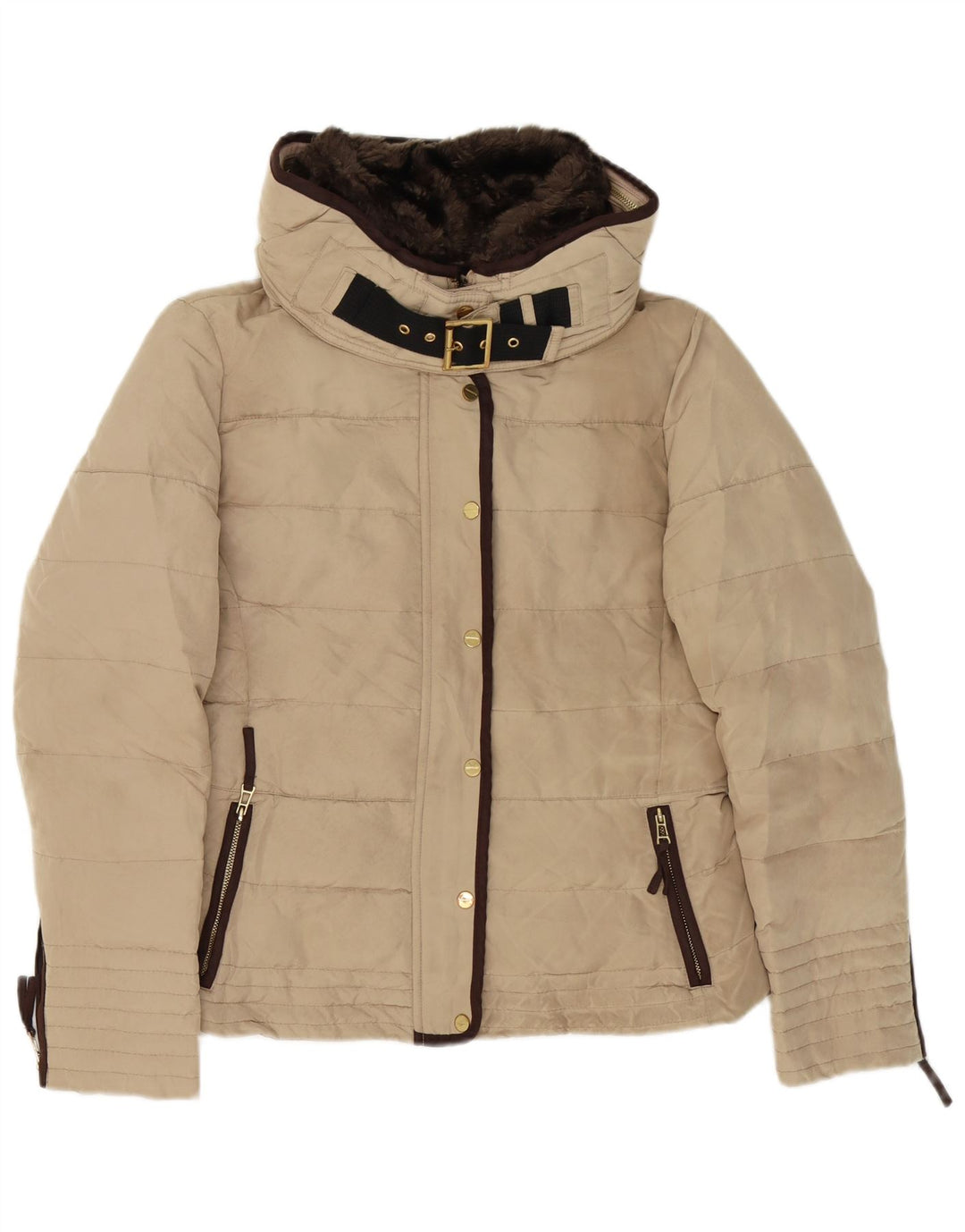 Zara Γυναικείο μπουφάν UK 18 XL Beige Polyester