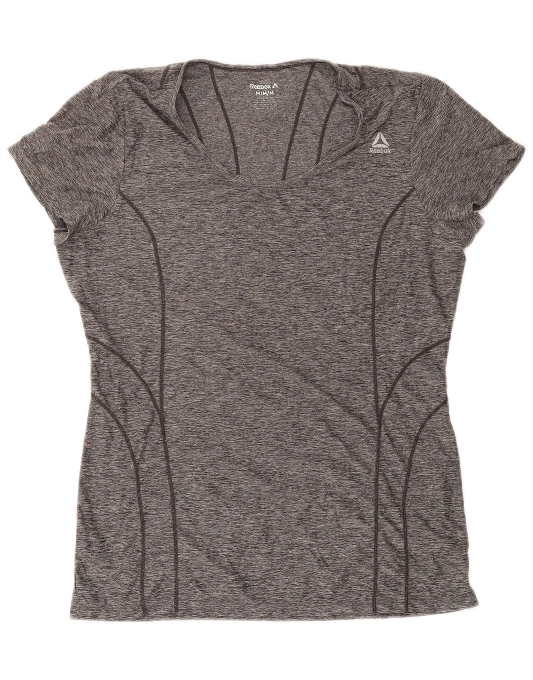 Γυναικείο T-Shirt Reebok Top UK 14 Medium Grey Flecked Polyester