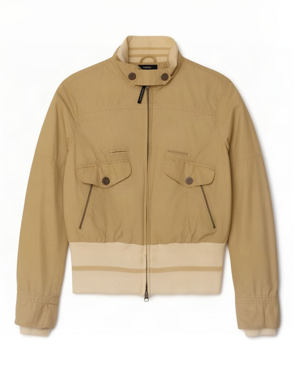 Woolrich Γυναικείο Bomber Jacket UK 10 Small Beige Colourblock Cotton