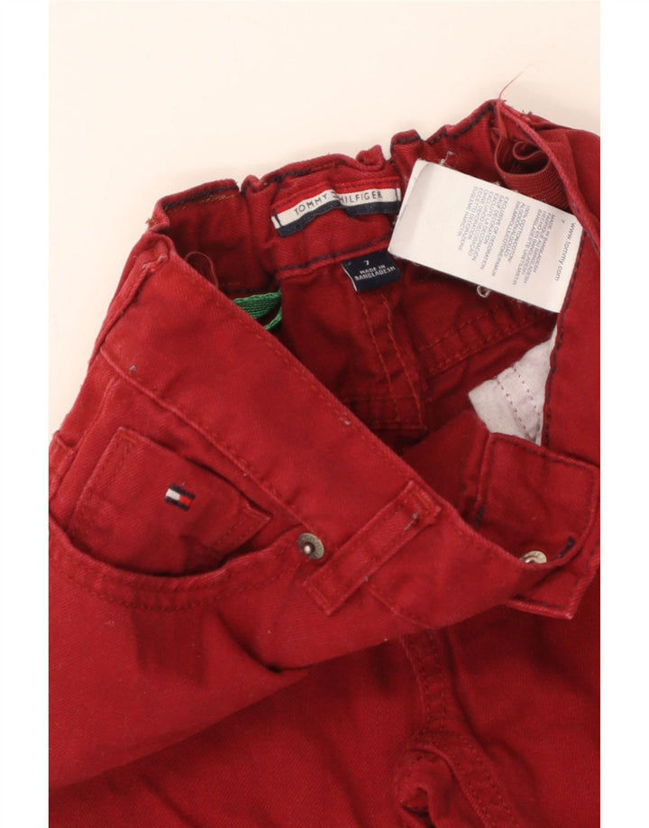 TOMMY HILFIGER Αγόρια ίσιο τζιν 6-7 ετών W22 L22 βαμβακερό μπορντό