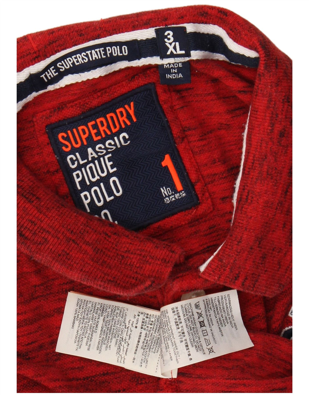 Ανδρικό γραφικό μπλουζάκι πόλο SUPERDRY 3XL, βαμβακερό κόκκινο