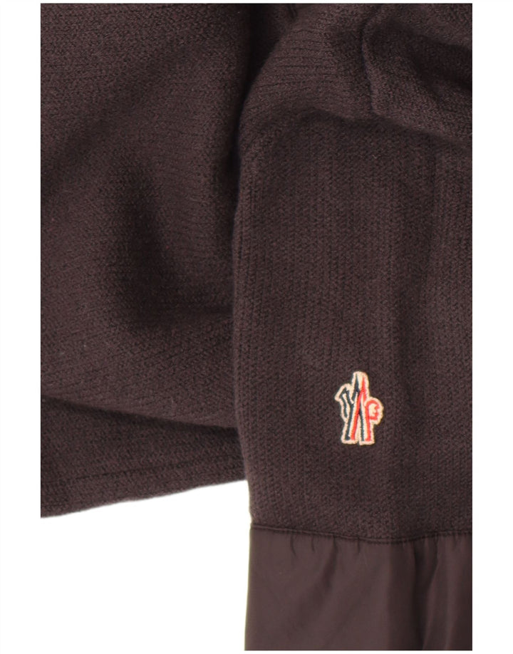 Ανδρικό πουλόβερ Moncler με φερμουάρ, μεγάλο γκρι μάλλινο