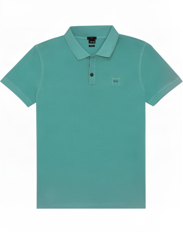 Ανδρικό μπλουζάκι πόλο Hugo Boss Slim Fit 3XL Τυρκουάζ βαμβακερό