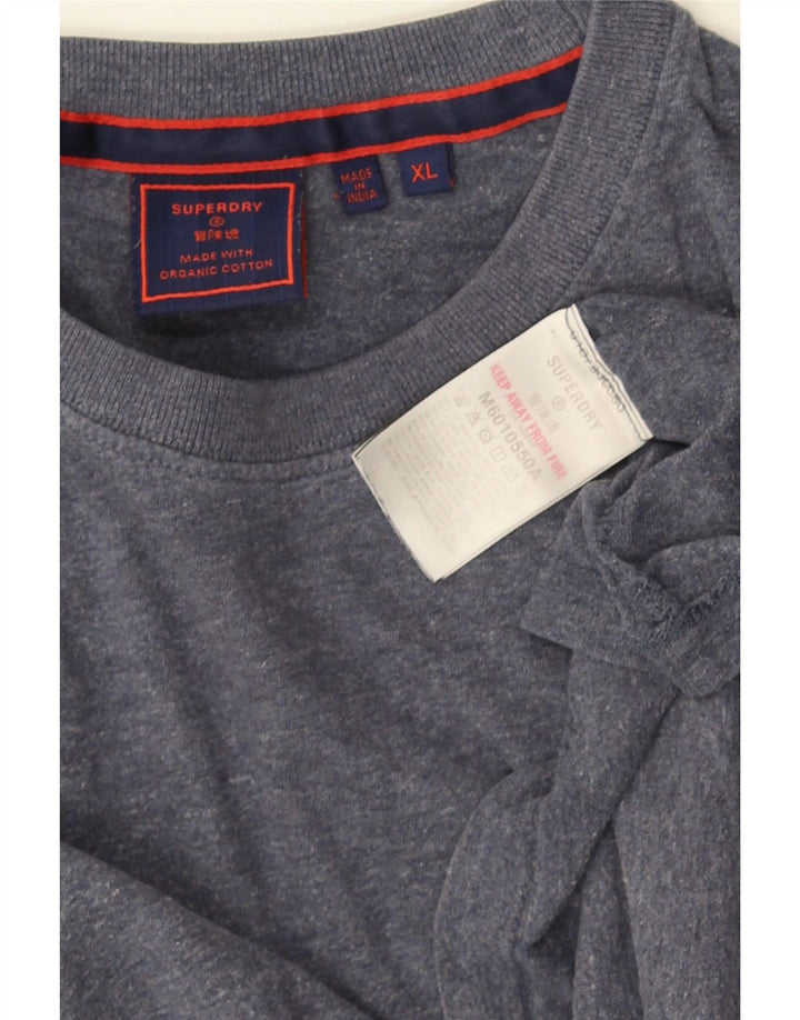 Ανδρικό μπλουζάκι SUPERDRY Μακρυμάνικο XL Μπλε βαμβακερό