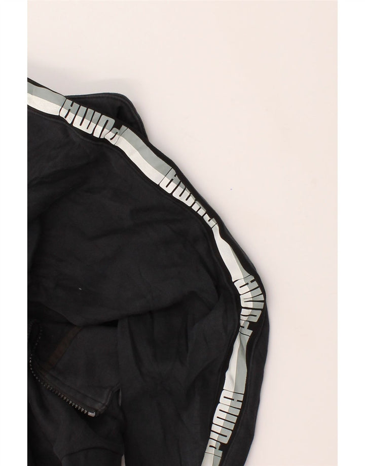 PUMA Mens Graphic Tracksuit Top Jacket Medium Black Colourblock Cotton Vintage Puma and Second-Hand Puma from Messina Hembry 