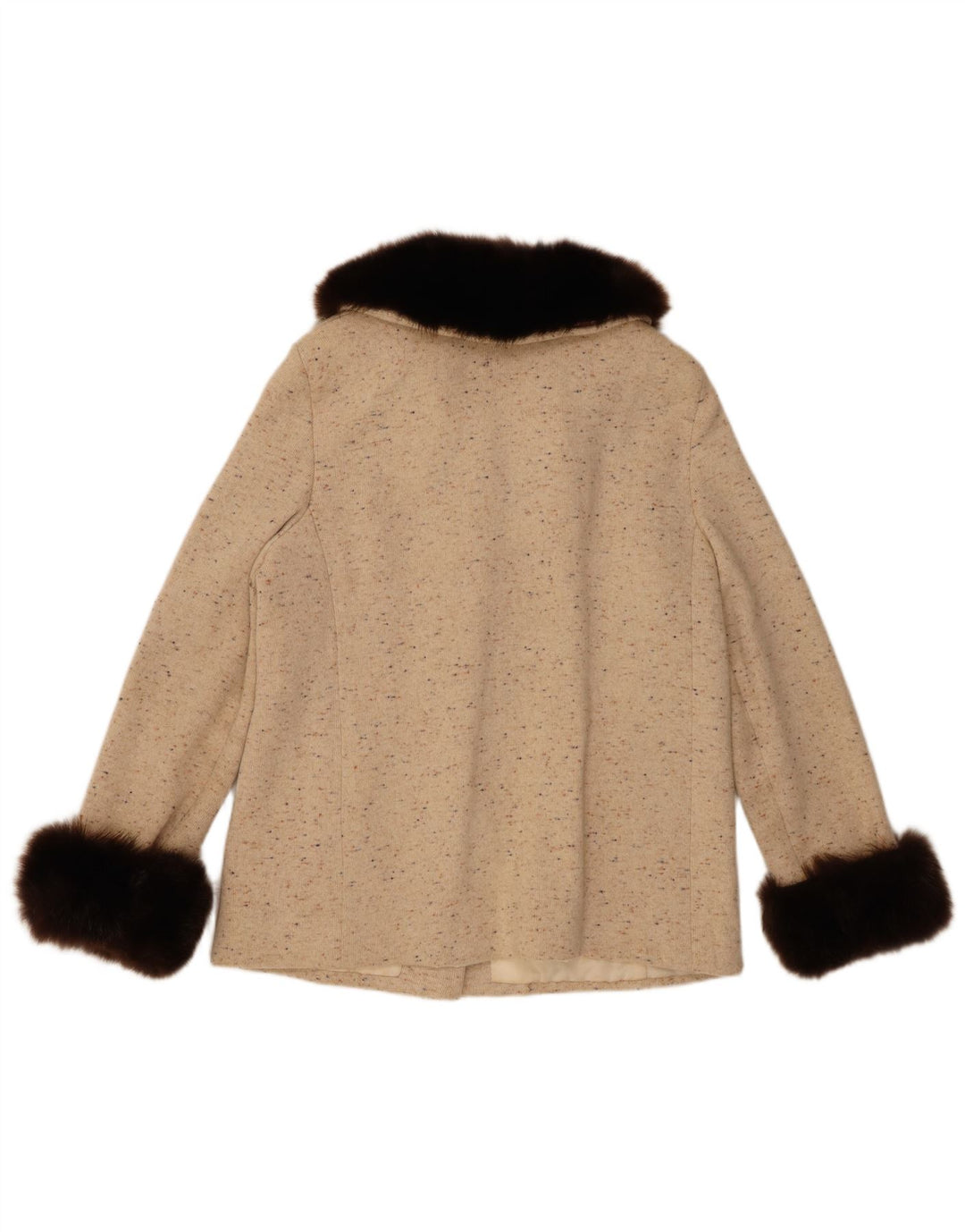 Vintage γυναικείο σακάκι με 5 κουμπιά σακάκι UK 14 Medium Beige Flecked