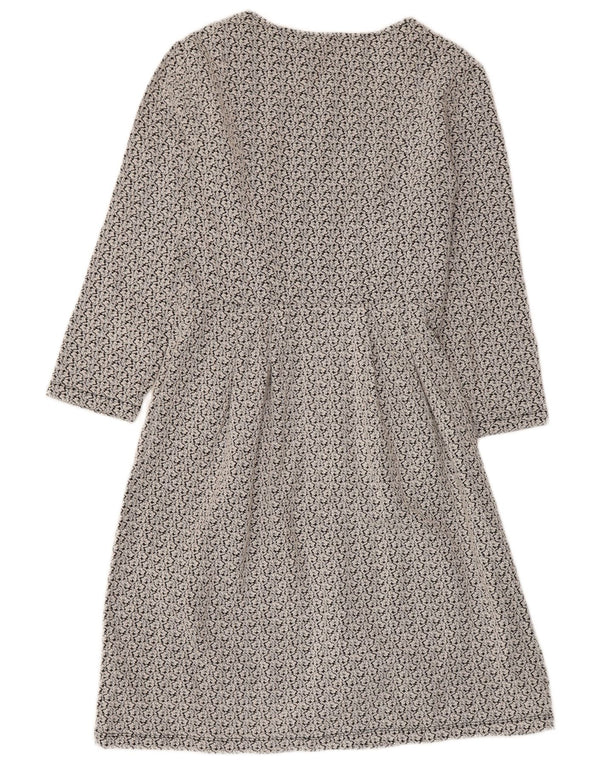 Γυναικείο φόρεμα Hobbs 3/4 με μανίκια A-Line UK 10 Small Grey Floral Polyester