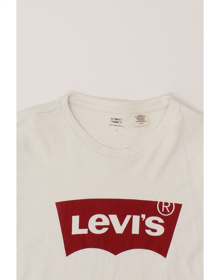 LEVI'S Mens Graphic T-Shirt Top Small White Cotton Vintage Levi's and Second-Hand Levi's from Messina Hembry 