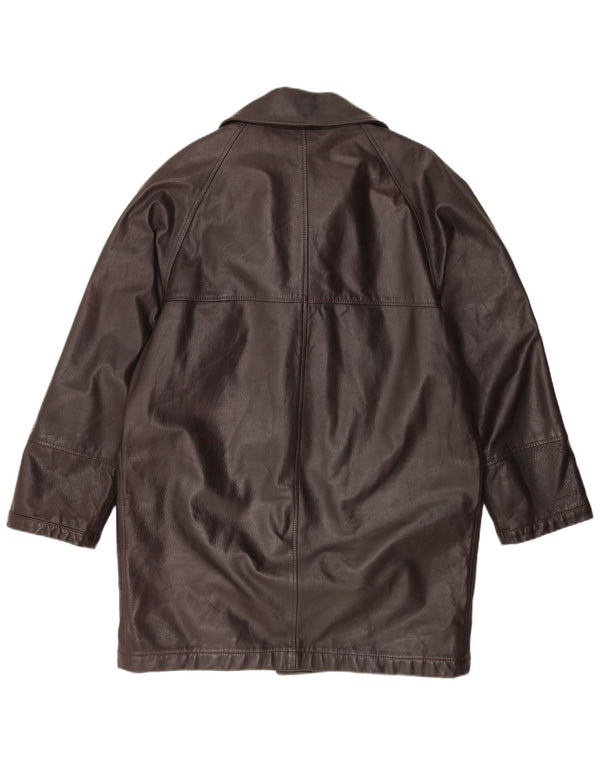 MABRUN Γυναικείο Δερμάτινο Παλτό IT 50 XL Καφέ Δερμάτινο