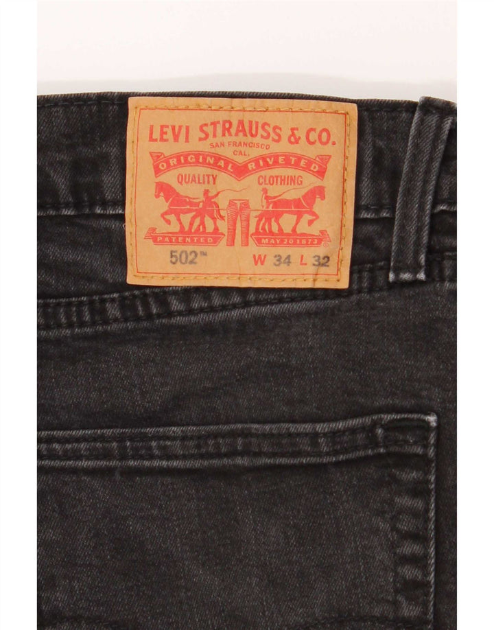 Levi's Mens 502 Tapered Jeans W34 L29 Γκρι βαμβακερό