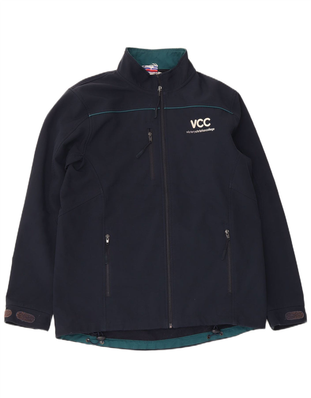 Champion Ανδρικό γραφικό τζάκετ αντιανεμικό UK 38 Medium Navy Blue Polyester