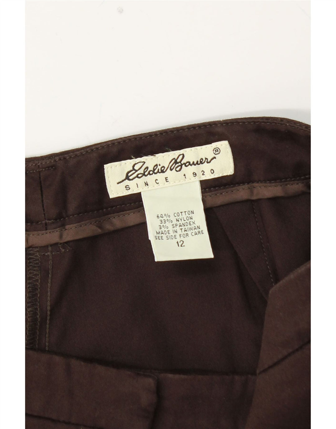 EDDIE BAUER Γυναικείο ίσιο παντελόνι Chino US 12 μεγάλο W32 L30 καφέ