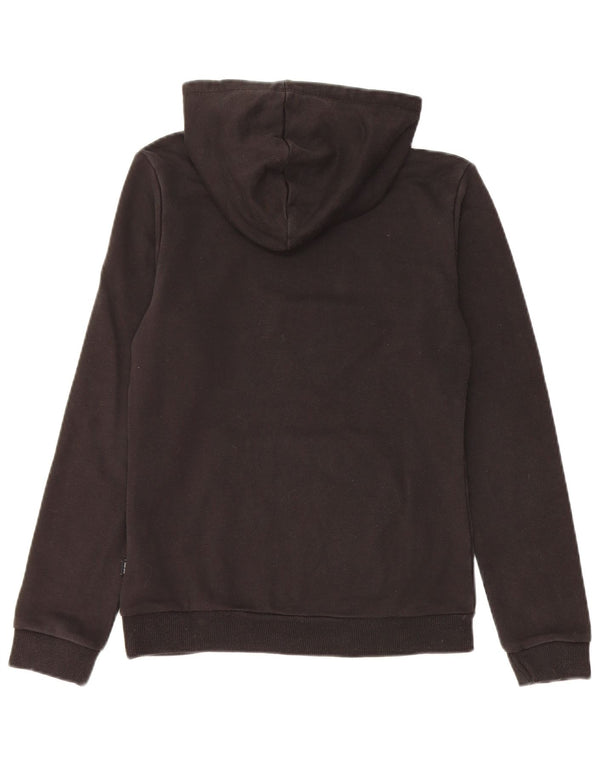 PUMA Girls Graphic Hoodie Jumper 13-14 Years Black Cotton