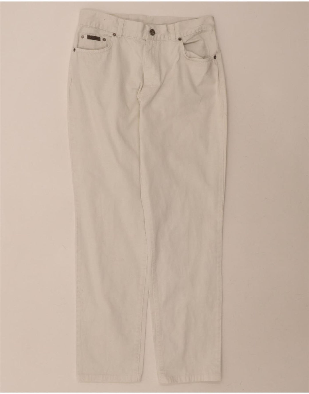CALVIN KLEIN Womens Straight Jeans W32 L29 White Cotton Vintage Calvin Klein and Second-Hand Calvin Klein from Messina Hembry 