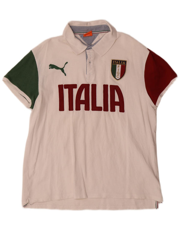 Πουκάμισο Puma Mens Italia Graphic Polo XL White Colourblock
