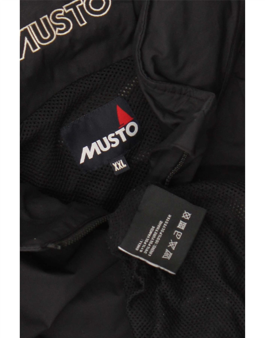 Musto Ανδρικό μπουφάν βροχής με κουκούλα UK 44 2XL Μαύρο Πολυαμίδιο
