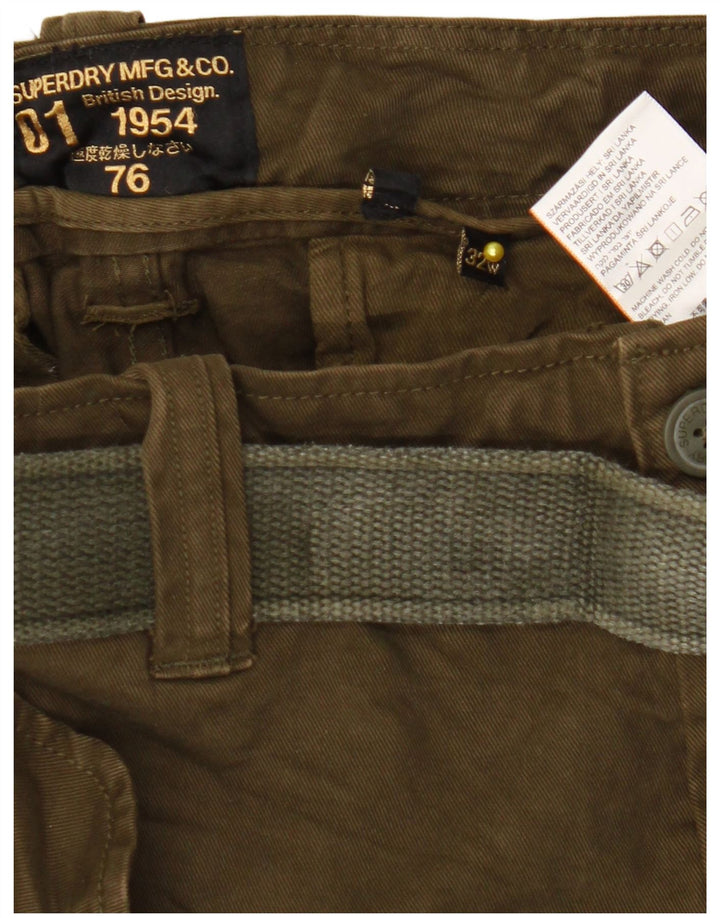 Ανδρικό σορτς Cargo Superdry W32 από μεσαίο χακί βαμβακερό