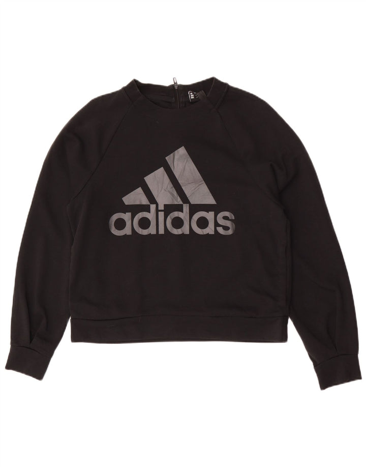 Adidas Γυναικείο Φούτερ με γραφικό μεγάλο μέγεθος Jumper UK 10 Small Black