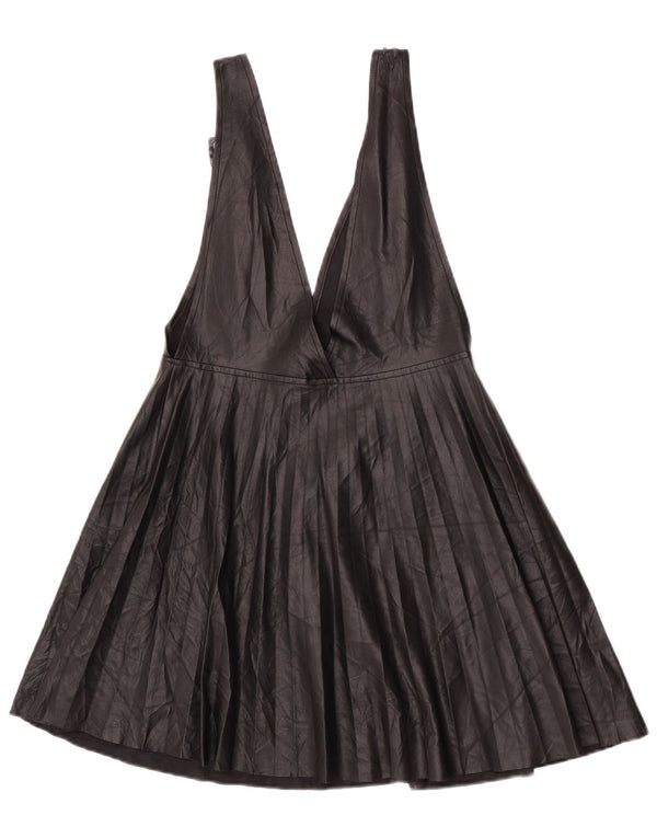Zara Γυναικείο Φόρεμα από Faux Leather UK 8 Μικρό Μαύρο Πολυουρεθάνη