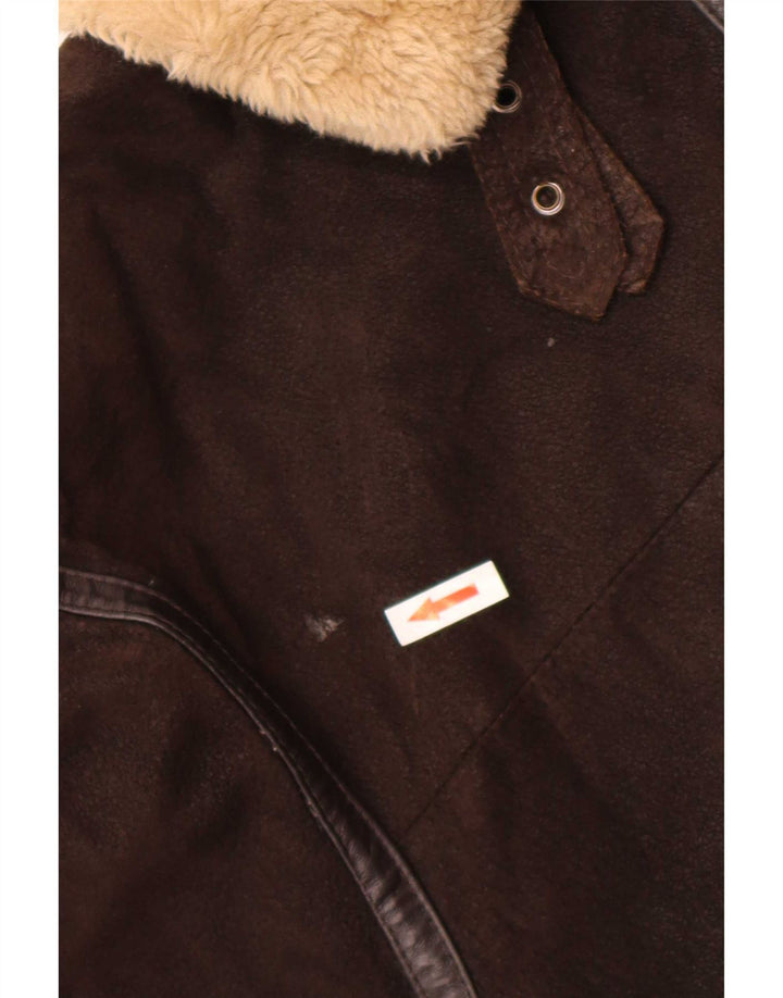 Conbipel Ανδρικό Sherpa Δερμάτινο Μπουφάν UK 40 Large Brown