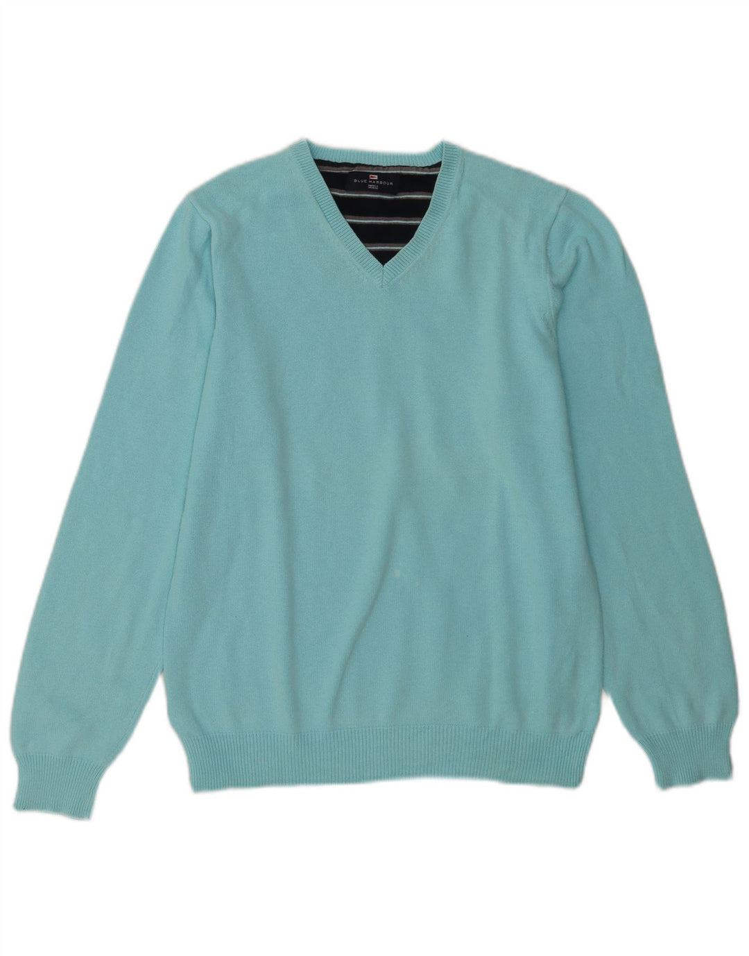 Ανδρικό πουλόβερ Marks & Spencer Blue Harbor με λαιμόκοψη με λαιμόκοψη μικρό τιρκουάζ