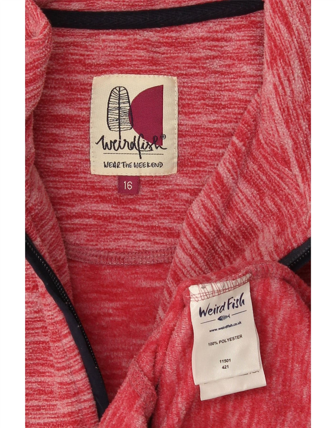 Weird Fish γυναικεία φούτερ με φερμουάρ Jumper UK 16 Large Red Flecked