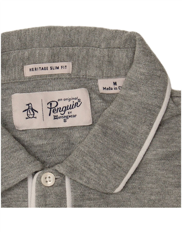 Ανδρικό Penguin Heritage Slim Fit Polo πουκάμισο μεσαίο γκρι ριγέ